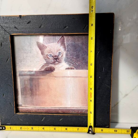 Arnie Fisk Art Print Charming Siamese Kitten in Hat Box Retro Cat Wall Decor - Picture 6 of 6